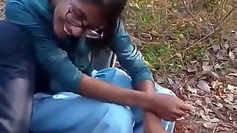 Desi Swathi Teacher Has A Good Time With Students In The Forest For Money.