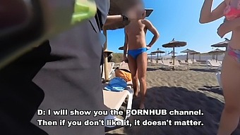 Voyeur Men Spy On Exhibitionist Nudist Beach Whore Giving Blowjobs