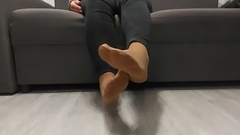 Monika Nylon Unveils Her Shapely Legs In Sheer Hosiery After A Full Day