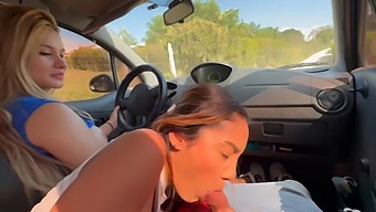 Two Babes Seduce Me In Their Car And Give Me Deepthroat Blowjobs