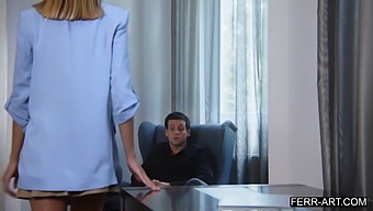 Blonde Teacher Has Sex With Her Well-Endowed Student In Dormitory