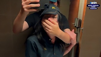 Eva Soda'S Daring Public Adventure In A Restroom Stall With A Mcdonald'S Employee After An Accidental Soda Spill