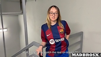 Barcelona Fan Gets Penetrated By Psg Enthusiasts In The Stadium Hallways!