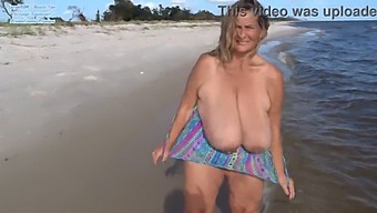 Curvy Babe Flaunts Her Assets In Swimsuit On Beach